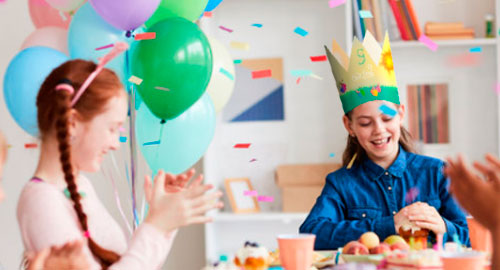 Corona personalizada aniversario cumplaños infantil Espacio en color