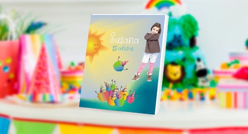 Cuadro personalizado cumpleaños infantil Espacio en color