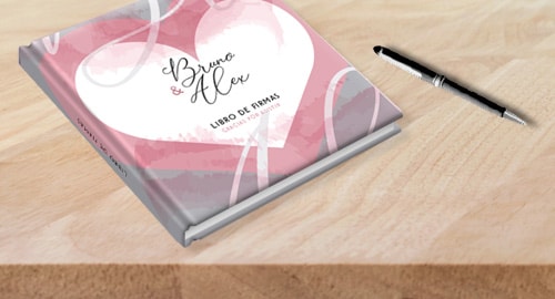Libro firmas boda personalizado Espacio en color