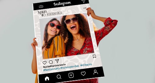 Marco de instagram personalizado Fiestas Adultos Espacio en color